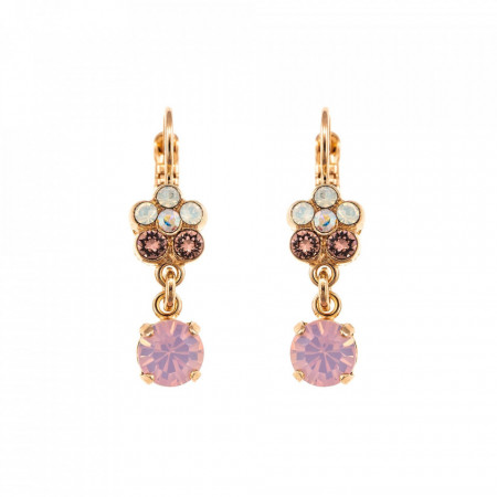 Cercei placati cu Aur roz de 24K, cu cristale Swarovski, Aura | 1152/3-1112RG1-Multicolor-2059