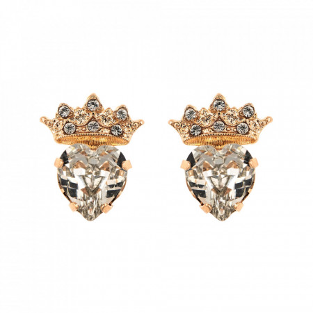Cercei placati cu Aur roz de 24K, cu cristale Swarovski, Aura | 1543-001001RG2-Transparent-6129