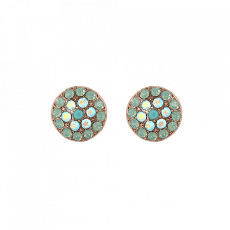 Cercei placati cu Aur roz de 24K, cu cristale Swarovski, Fern | 1416-2677RG2-Verde-5629