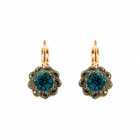 Cercei placati cu Aur roz de 24K, cu cristale Swarovski, Nightfall | 1379-1114RG6-Albastru-5489