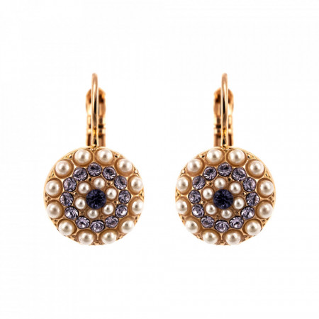 Cercei placati cu Aur roz de 24K, cu cristale Swarovski, Romance | 1141-139-10RG6-Multicolor-2049