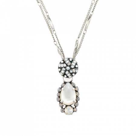 Pandantiv cu lant placat cu Argint 925, cu cristale Swarovski, Forever | 5259-M5087SP-Alb-6869