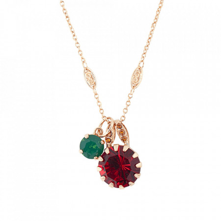 Pandantiv cu lant placat cu Aur roz de 24K, cu cristale Swarovski, Poppy | 5133/2-1325rg-Multicolor-4379