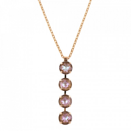 Pandantiv cu lant placat cu Aur roz de 24K, cu cristale Swarovski, Cappuccino DeLite | 5445/4-148148RG-Multicolor-6959