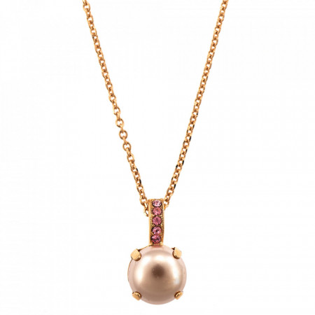 Pandantiv cu lant placat cu Aur roz de 24K, cu cristale Swarovski, Antigua | 5056-223-1RG-Roz-8519