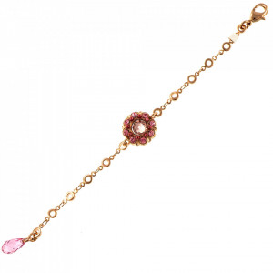 Bratara placata cu Aur roz de 24K, cu cristale Swarovski, Antigua | 4417/1-223-1RG-Roz-1150