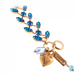 Bratara placata cu Aur roz de 24K, cu cristale Swarovski, Ocean DeLite | 4105-143143RG-Albastru-1410