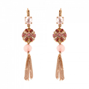 Cercei placati cu Aur roz de 24K, cu cristale Swarovski, Antigua | 1026/1-M223-1RG6-Roz-1290
