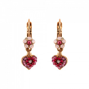 Cercei placati cu Aur roz de 24K, cu cristale Swarovski, Antigua | 1322/4-223-1RG6-Roz-5380
