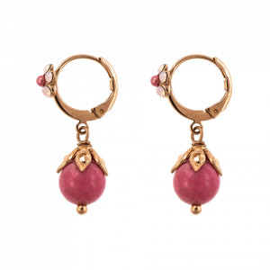 Cercei placati cu Aur roz de 24K, cu cristale Swarovski, Antigua | 1424/3-M223-1RG6-Roz-6040