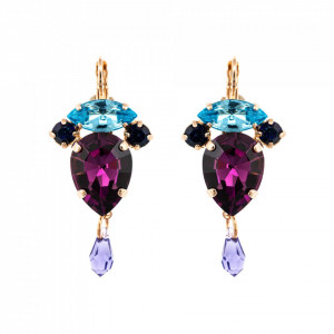 Cercei placati cu Aur roz de 24K, cu cristale Swarovski, Cotton Candy - The Sweet Life | 1131/2-144RG6-Multicolor-3240