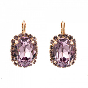 Cercei placati cu Aur roz de 24K, cu cristale Swarovski, Elizabeth | 1090/1-212212RG6-Multicolor-1810