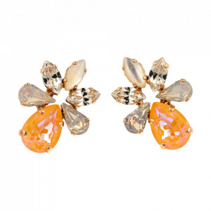 Cercei placati cu Aur roz de 24K, cu cristale Swarovski, Gardenia | 1032/8-1913RG2-Multicolor-1430
