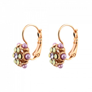 Cercei placati cu Aur roz de 24K, cu cristale Swarovski, Lavender | 1005/1-1910RG6-Multicolor-1680