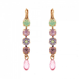 Cercei placati cu Aur roz de 24K, cu cristale Swarovski, Lavender | 1008/1-1910RG6-Multicolor-1300