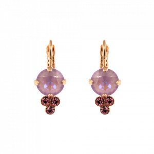 Cercei placati cu Aur roz de 24K, cu cristale Swarovski, Lavender | 1010-1910RG6-Multicolor-1340