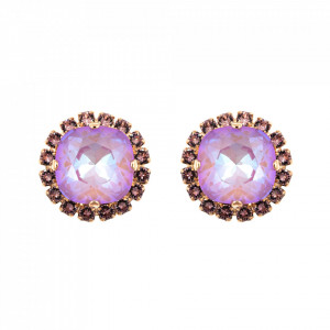 Cercei placati cu Aur roz de 24K, cu cristale Swarovski, Lavender | 1080/4-1910RG2-Multicolor-1770