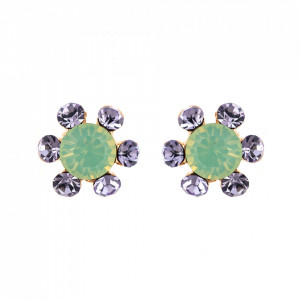 Cercei placati cu Aur roz de 24K, cu cristale Swarovski, Lavender | 1090/3-1910RG2-Multicolor-1830