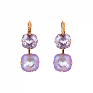 Cercei placati cu Aur roz de 24K, cu cristale Swarovski, Lavender | 1326/8-1910RG6-Multicolor-5440