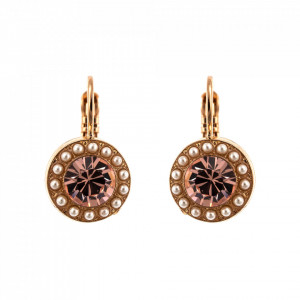 Cercei placati cu Aur roz de 24K, cu cristale Swarovski, Romance | 1129-139-10RG6-Multicolor-1980