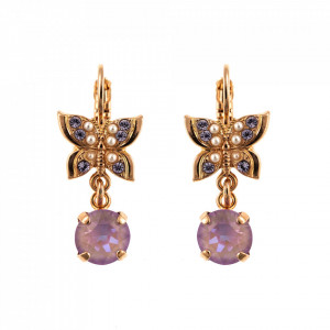 Cercei placati cu Aur roz de 24K, cu cristale Swarovski, Romance | 1154-139-10RG6-Multicolor-5310