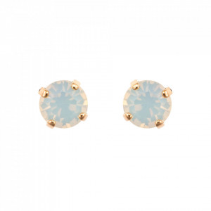 Cercei placati cu Aur roz de 24K, cu cristale Swarovski, Seashell | 1440-234RG2-Alb-5950
