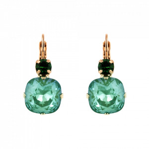 Cercei placati cu Aur roz de 24K, cu cristale Swarovski, Silky Sage DeLite | 1326/1-373169RG6-Verde-5390