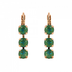 Cercei placati cu Aur roz de 24K, cu cristale Swarovski, Silky Sage DeLite | 1430/3-169169RG6-Verde-5720