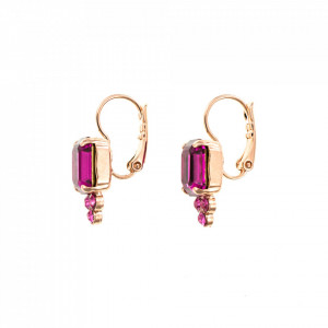 Cercei placati cu Aur roz de 24K, cu cristale Swarovski, Happy Days | 1009-502209RG6-Roz-1700