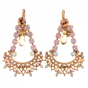 Cercei placati cu Aur roz de 24K, cu cristale Swarovski, Tiara Day | 1422/1-2333RG6-Roz-5670
