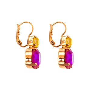 Cercei placati cu Aur roz de 24K, cu cristale Swarovski, Candy | 1037R/30-168-1RG6