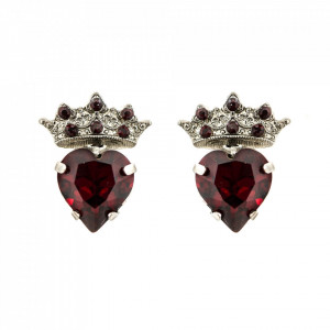 Cercei placati cu rodiu, cu cristale Swarovski, Lady In Red | 1543-208208RO2-Rosu-6140