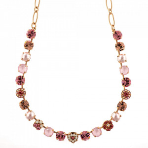 Colier placat cu Aur roz de 24K, cu cristale Swarovski, Antigua | 3069-223-1RG-Roz-6300