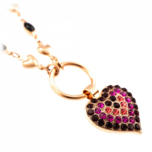 Colier placat cu Aur roz de 24K, cu cristale Swarovski, FireFly | 3688/1-2140RG-Multicolor-6770
