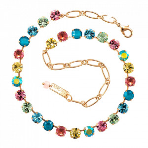 Colier placat cu Aur roz de 24K, cu cristale Swarovski, Spring Flowers | 3252-2141RG-Multicolor-6610