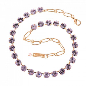 Colier placat cu Aur roz de 24K, cu cristale Swarovski, Violet - Colors | 3252-371371RG-Mov-6620