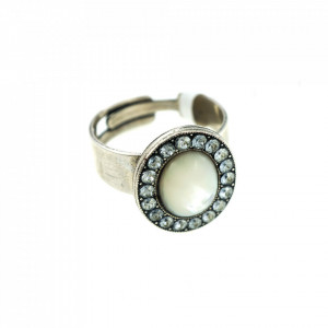 Inel placat cu Argint 925, cu cristale Swarovski, Forever | 7130-M1049SP-Alb-7660