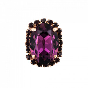 Inel placat cu Aur roz de 24K, cu cristale Swarovski, Bohemian Rhapsody | 7090/1-1072RG-Mov-8070