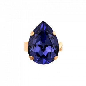 Inel placat cu Aur roz de 24K, cu cristale Swarovski, Romance | 7098/5-539RG-Mov-8190