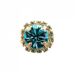 Inel placat cu Aur roz de 24K, cu cristale Swarovski, Spring Flowers | 7137/1-2141RG-Multicolor-8310