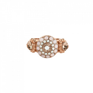 Inel placat cu Aur roz de 24K, cu cristale Swarovski, Tiara Day | 7141-2333RG-Multicolor-8320