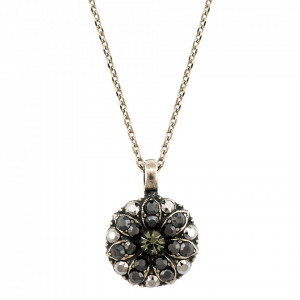 Pandantiv cu lant placat cu Argint 925, cu cristale Swarovski, Guardian Angel | 5212-747SP-Negru-6840