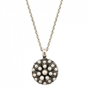 Pandantiv cu lant placat cu Argint 925, cu cristale Swarovski, Guardian Angel | 5212-M48SP-Alb-6850