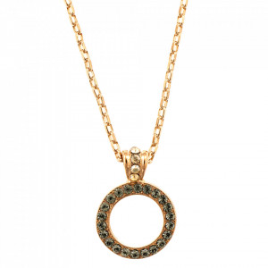 Pandantiv cu lant placat cu Aur roz de 24K, cu cristale Swarovski, Earl Grey | 5045-1132RG-Gri/Bej-9090