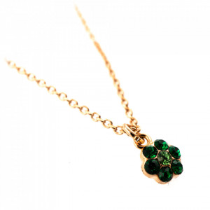 Pandantiv cu lant placat cu Aur roz de 24K, cu cristale Swarovski, Emerald | 5166/10-205360RG-Verde-8960