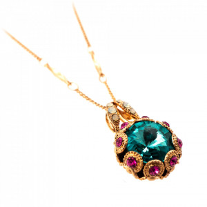 Pandantiv cu lant placat cu Aur roz de 24K, cu cristale originale, Memories of Montmartre | 5070-1146RG