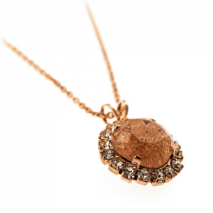Pandantiv placat cu Aur roz de 24K, cu cristale originale, Breakfast at Tiffany’s | 5080/4-2010RG