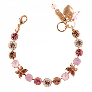 Bratara placata cu Aur roz de 24K, cu cristale Swarovski, Antigua | 4063-223-1RG-Roz-1071