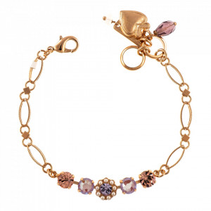 Bratara placata cu Aur roz de 24K, cu cristale Swarovski, Romance | 4352/2-139-10RG-Multicolor-1131