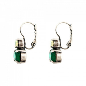 Cercei placati cu Argint 925, cu cristale Swarovski, Fern | 1462-294205SP6-Verde-6431